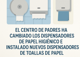 Mejoras en baños escolares gestionadas por el Centro de Padres – nuevos dispensadores instalados