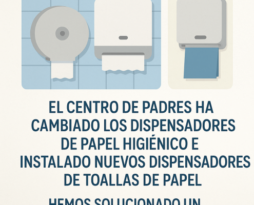 Mejoras en baños escolares gestionadas por el Centro de Padres – nuevos dispensadores instalados